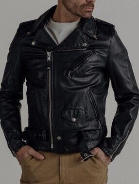 Schott Perfecto Motorcycle Leather Jacket 626VN (Black) (XL)